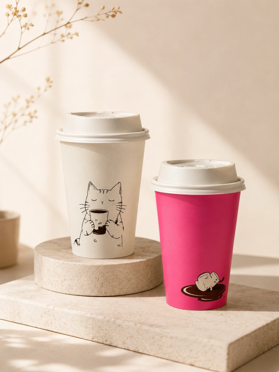 Cups banner featuring Custom Clear Plastic Cups