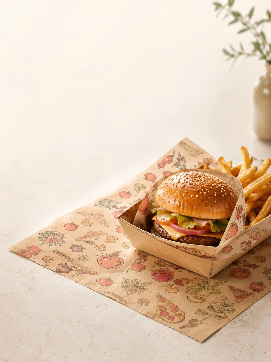 Food Papers banner featuring Custom Butcher Paper Roll