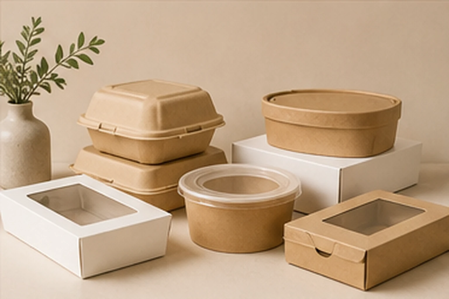 Takeout Containers banner featuring Custom Pizza Boxes