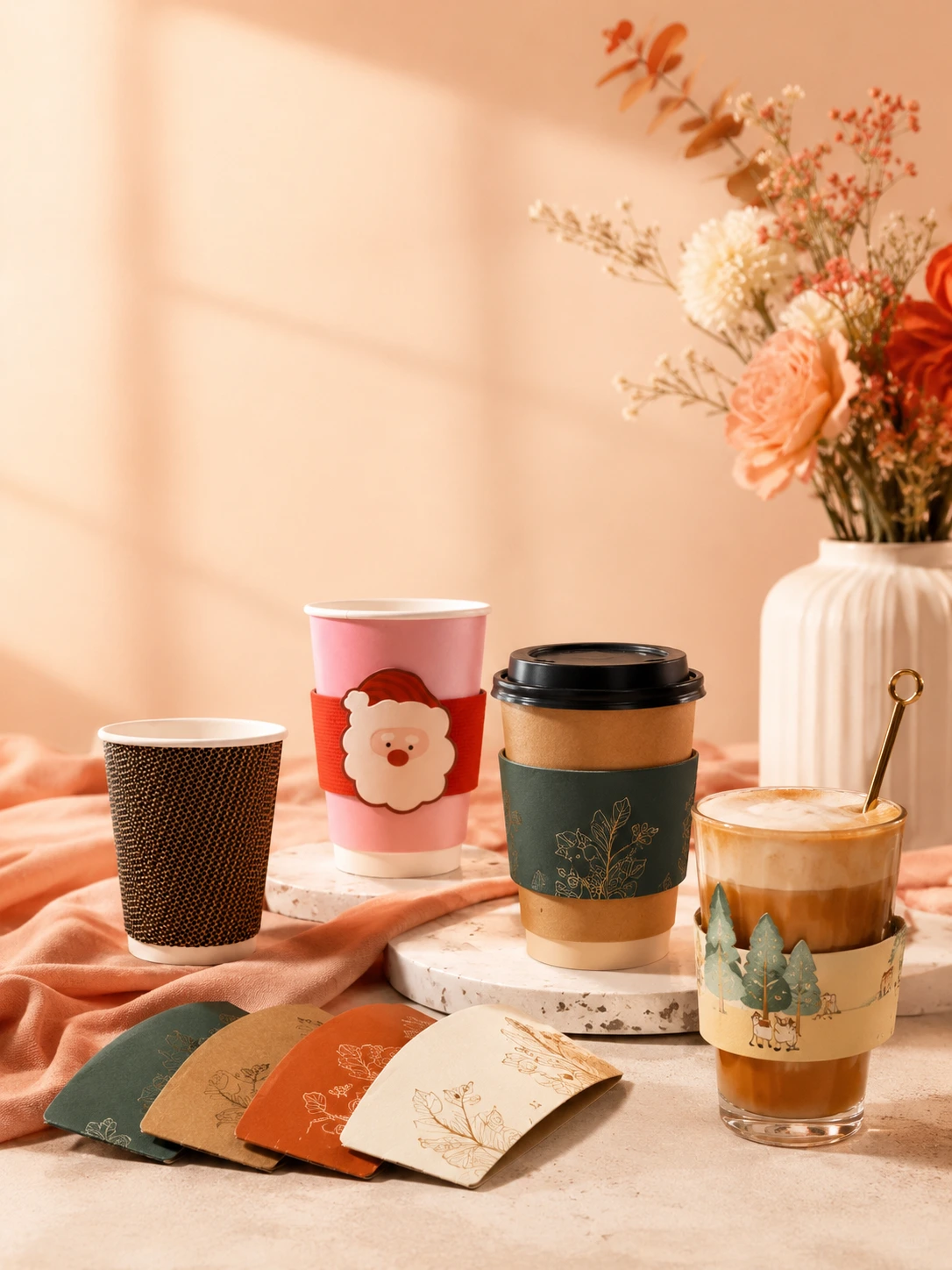 Hot Cups banner featuring Custom Coffee Cups Aqueous