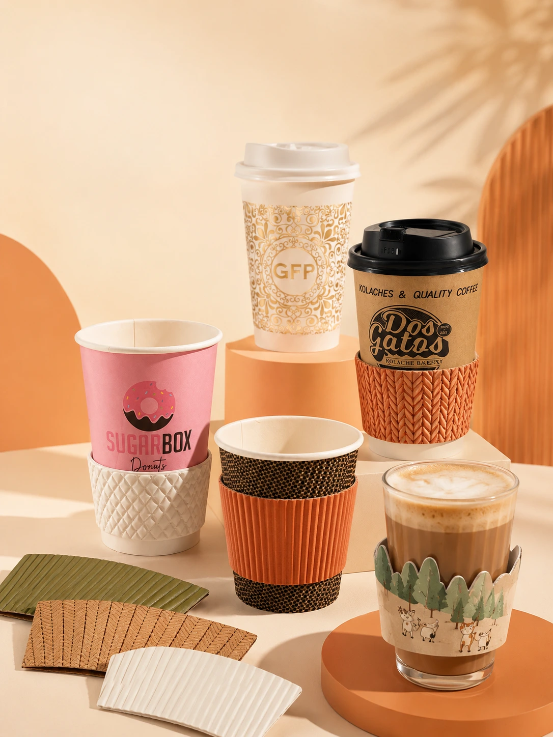 Hot Cups banner featuring Custom Coffee Cups Compostable