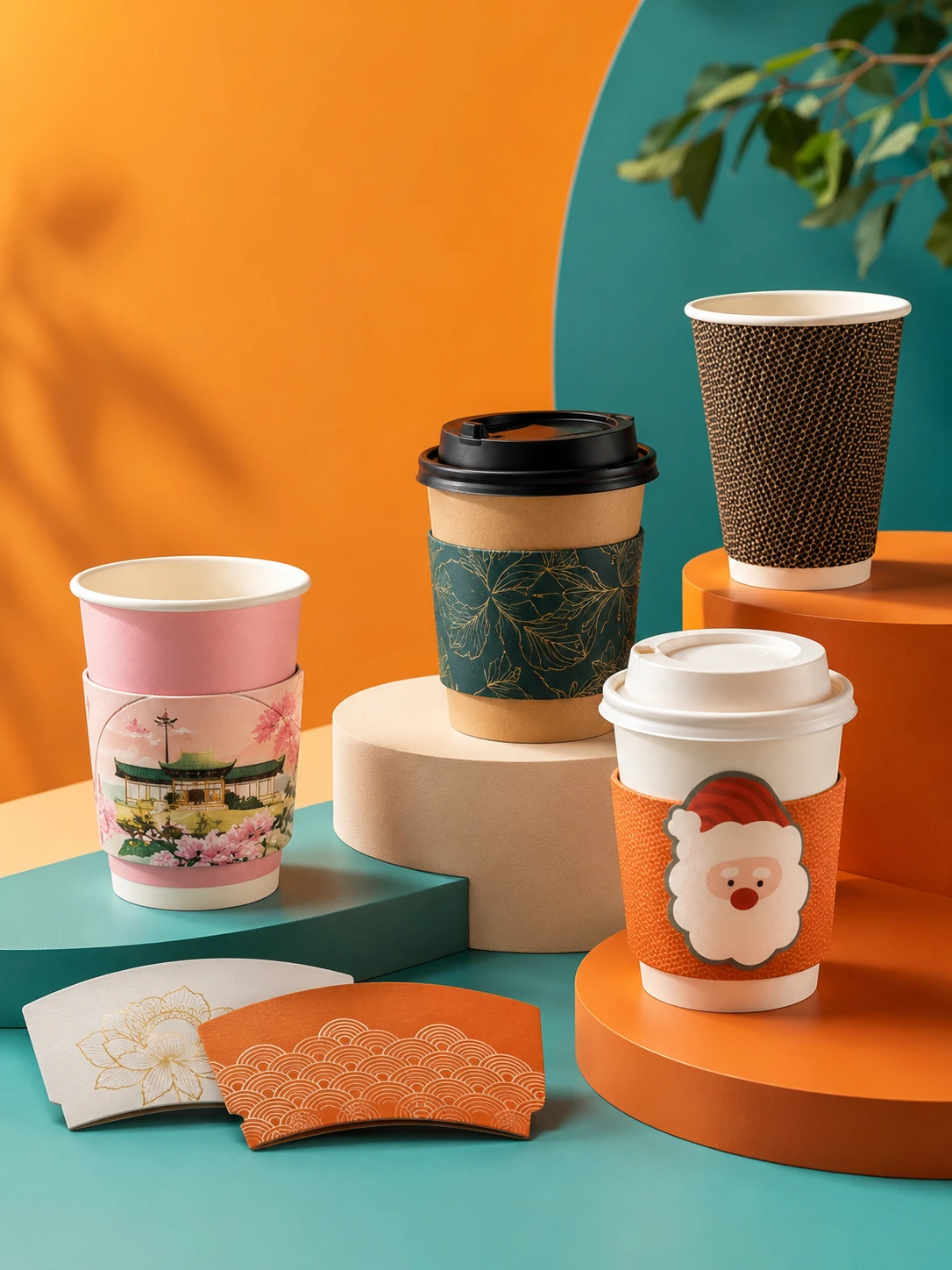 Hot Cups banner featuring Custom Coffee Cups Recyclable